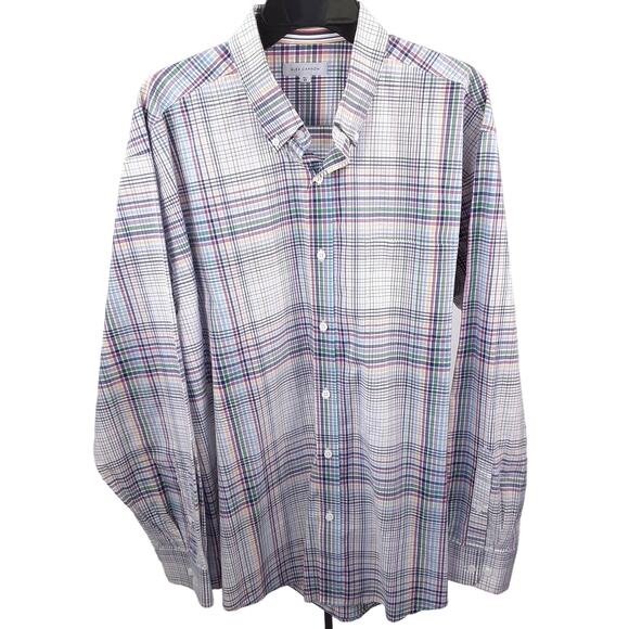 Alex Cannon Red Blue Green White Plaid Men's Button Down  Size XL - Picture 1 of 5